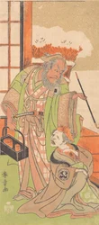 Scéna z druhého dějství dramatu Kawaranu Hana Sakae Hachinoki, 12. měsíc, 1769.