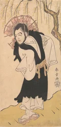 Herec Nakamura Utaemon I jako mnich pod vrbou, 1726-1792.