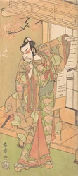 Čtvrtý Ichikawa Danjuro jako samuraj s vysokou hodností, pravděpodobně 1770.