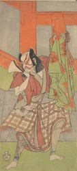 Čtvrtý Ichikawa Danjuro v roli Yahei-byoe Munekiyo, 12. měsíc, 1768.
