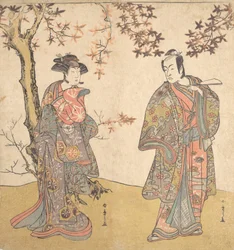 Druhý Ichikawa Monnosuke jako neozbrojený muž, pravděpodobně 1778.