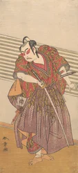 Druhý Ichikawa Yaozo jako samuraj, pravděpodobně 1773.