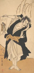Třetí Otani Hiroemon jako psanec stojící poblíž vrby, 3. měsíc, 1777.