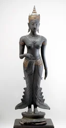 Stojící Uma, Sukhothai styl (pozlacený bronz)