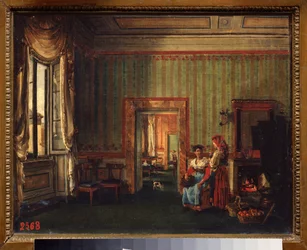 Interiér domu prince Alexandra Galitzina (Golitsyn) (1723-1804) v Římě (Itálie). Obraz Sylvester Feodosiyevich Shchedrin (Sylvester Shchedrin) (1791-1830), olej na plátně