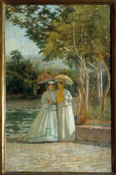 Procházka v zahradě Malba Silvestra Lega (18126-1895) Florencie 19. století, Muzeum moderního umění