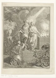 Alegorický titulní list s patriarchou Abrahamem a Pravdou Titulní strana pro: Arnold Hoogvliet, Abraham patriarcha, v XII Boeken, s.a.