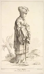 Dona Mitilena, od Sbírka různých zahraničních postav Vynalezl F. Bouche..., 18. stol.