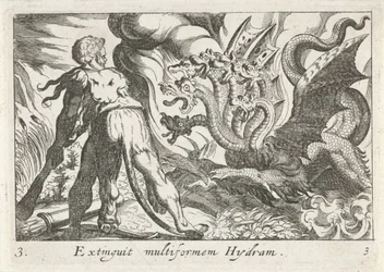 Herkules bojuje s hydrou Lerny Uhasit multiformní Hydram (název na objektu) Herkulovská témata (název série)