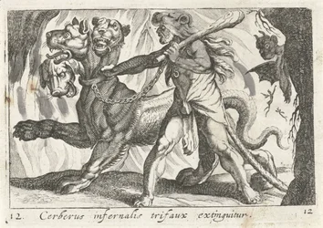 Herkules pomstí Cerbera Cerberus infernal trifaux je uhašen (název na předmětu) Herculische theme