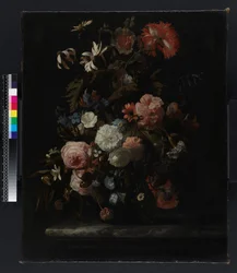 Skupina květin, před rokem 1721 (olej na plátně)