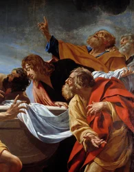 Apotres u hrobu Panny Marie Detail obrazu Simona Voueta (1590-1649) Paříž 17. století, Eglise Notre Dame des Champs