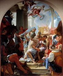Umučení svatého Eustache a jeho rodiny Obraz Simona Voueta (1590-1649) 1635 Paříž, Eglise Saint Eustache