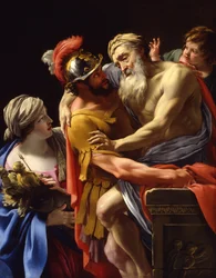 Aeneas a jeho otec prchající z Tróje, kolem 1635