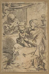 Svatá rodina s růžencem, ca. 1640-1642.