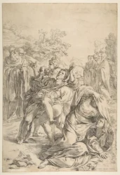 Svatý Benedikt vymítá démona, ca. 1637-1639.