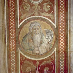 Maesta: Abraham, detail z rámu