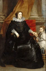 Portrét význačné dámy s dcerou, cca 1632.