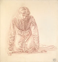 Klečící postava ženy, konec 19. století