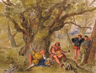 As You Like It: Act II, Scéna V. Under the Greenwood Tree, zpívá Amiens, c1875
