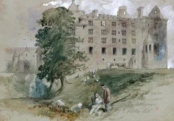 Hrad Linlithgow, West Lothian, Skotsko, 1845