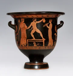 Satyr tančící apulský kráter, asi 420-410 př.nl.