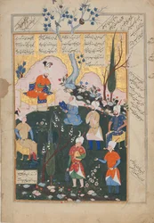 Narození Zal, Folio ze Shahnama Book of Kings, 1576-77.