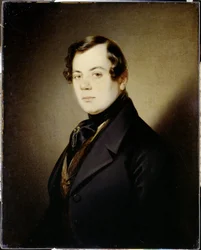 Portrét básníka Vladimíra Grigorijeviče Benediktova (1807-1873) (Portrét básníka Vladimira G. Benediktova) - Peinture de Sandor Kozina (1808-1873), huile sur toile (67x54 cm), cca 1840 - Pamětní muzeum A. Puškina, St. . Petrohrad (Rusko)