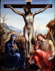 Ukřižování s Pannou Marií a Janem Křtitelem, c1540.
