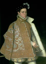Alessandro Farnese (1546-92), pozdější guvernér Nizozemska (1578-86), syn Markéty Parmské (1522-86) a Ottavia Farnese, vévody z Parmy (1520-86), kolem 1561