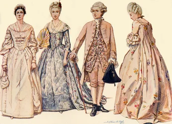 Oděv za vlády Jiřího II 1750-1760, 1903, 1937.
