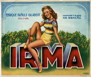 Reklamní obrázek „“ Irma““ pro pomeranče z Valencie ve Španělsku