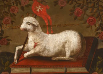 Agnus Dei s praporem řádu svatého Jana