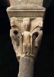 Hlavní město sloupu z kostela Santa Maria de l