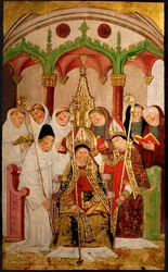 Svěcení biskupa (olej na dřevě)