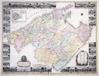 Mapa ostrova Mallorca, 1785