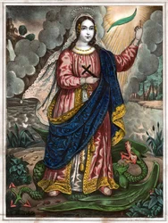 Svatá Markéta Antiochijská. (rytina, cca 1830)