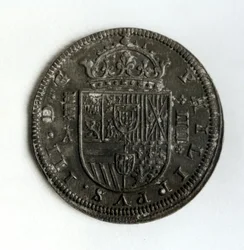 Stříbrná korunová mince čtyř realů z doby vlády Filipa III. Španělského a Portugalska (1578-1621) (stříbrná)