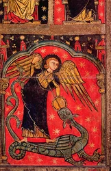 Svatý Michael bojující s drakem (tempera na desce)