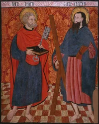 Svatý Petr a svatý Ondřej, deska z kostela San Andres of Tortura, konec 15. století - začátek 16. století (malované dřevo)
