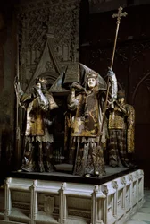 Hrob mořeplavce Kryštofa Kolumba (Cristoforo Colombo, Cristóbal Colón) (1451-1506). Sevillská katedrála (Catedral de Santa María de la Sede), Španělsko