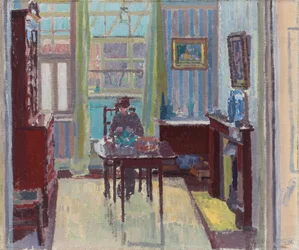Interiér pokoje na 6 Cambrian Road, Richmond, 1914