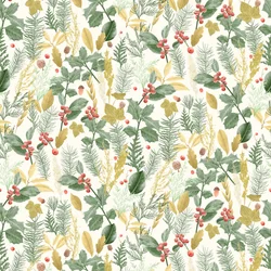 Holiday holly pattern light, 2021 (grafitová tužka a digitální tisk)