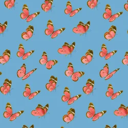 Malovaný vzor motýlí dámy, 2021 (grafitová tužka a digitální tisk)