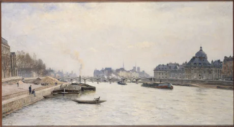 Pont des Arts, pohled z Pont Royal, asi 1884 (olej)