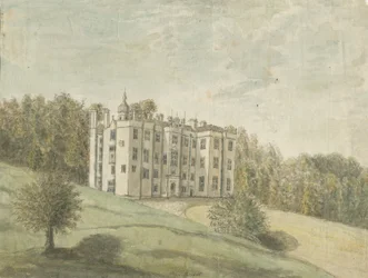 Beaudesert Hall and Park: malba vodovými barvami, nd [1762-1802]