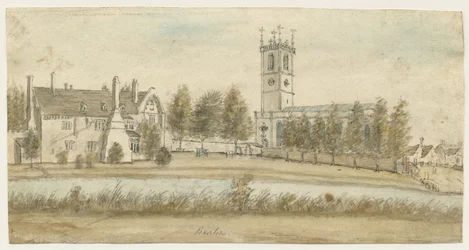 Burton-upon-Trent Abbey: malba akvarelem a [c 1795] (malba)