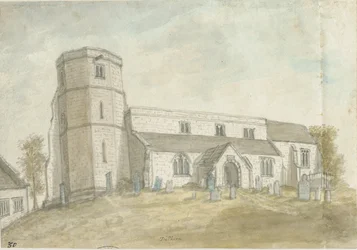 Dilhorne Church: malba vodovými barvami, nd [1762-1802] (malba)
