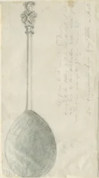 Fradswell - Apostle Spoon: kresba tužkou a lavírováním, nd [? 18. století] (kresba)