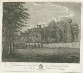 Great Barr Village - Old Tudor House: rytina, nd [konec 18. století] (tisk)